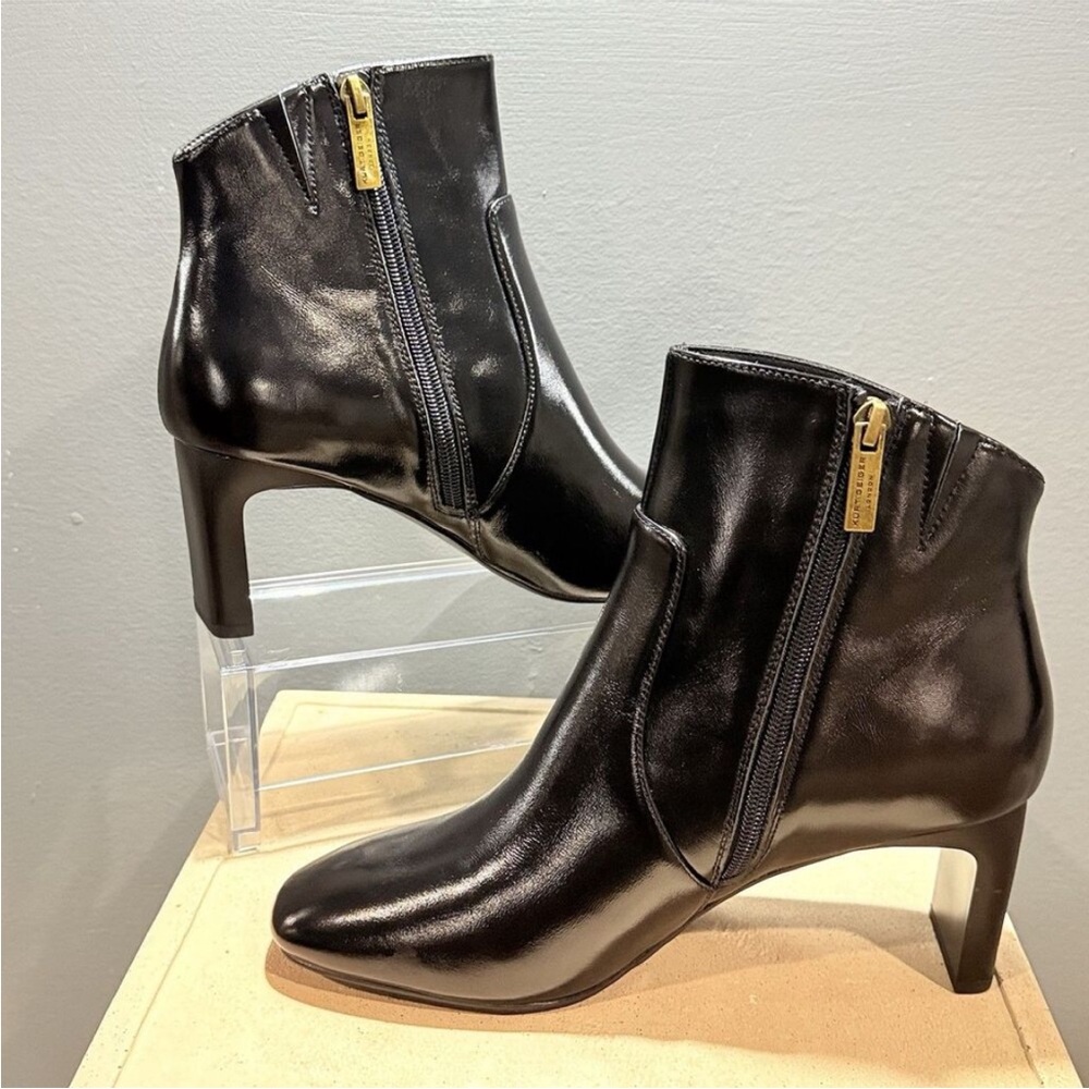 Kurt Geiger Black London Chelsea Square Toe Eagle Leather Boots Sz 38.5 (8) NWT - Picture 5 of 12